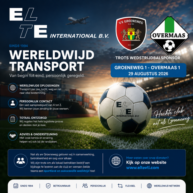 Wedstrijdbalsponsor Groeneweg 1 – Overmaas 1